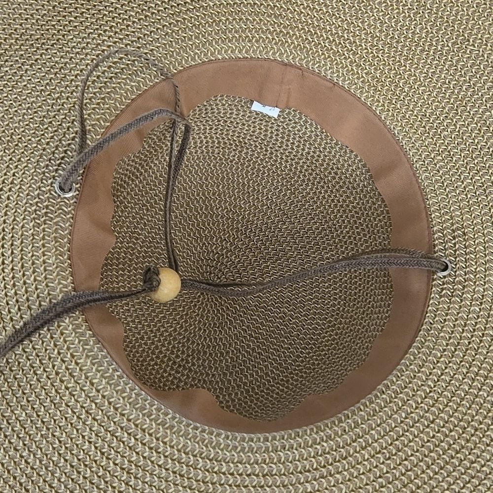 Natural Straw Floppy Hat sun fun sport vacation womens tan brown travel Visor - Picture 6 of 13